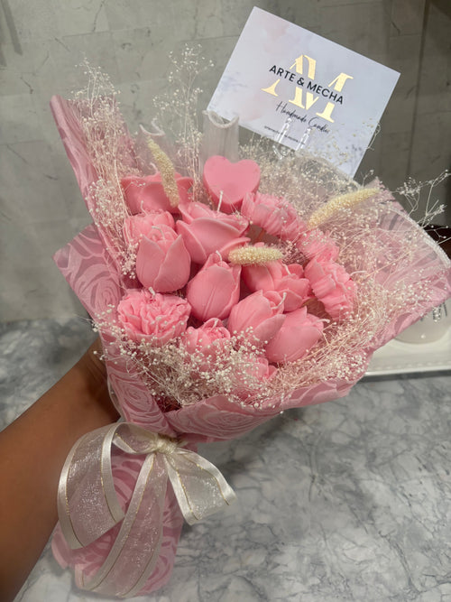 Bouquet Pink Candle ( M )