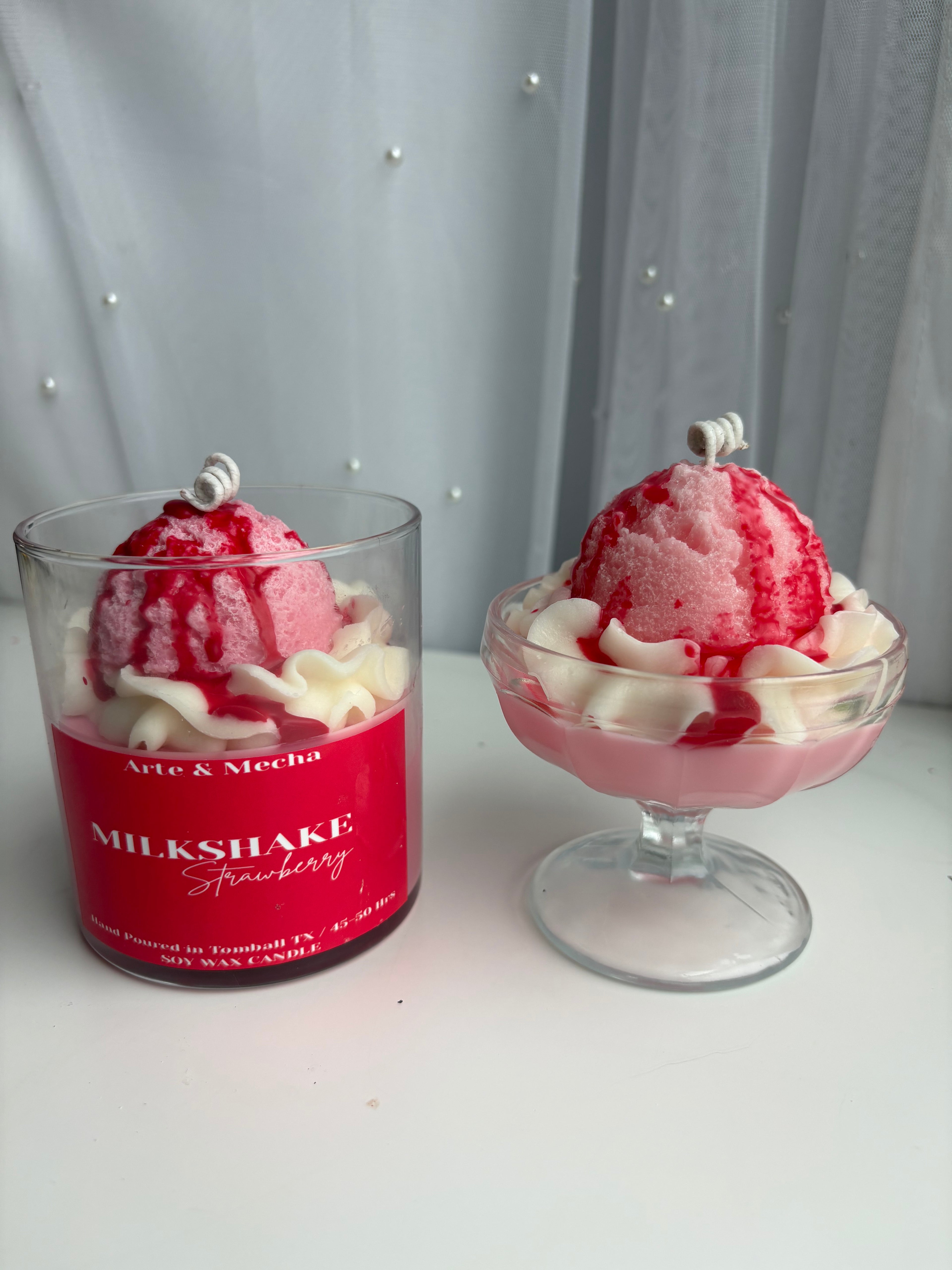 Milkshake Strawberry Candle