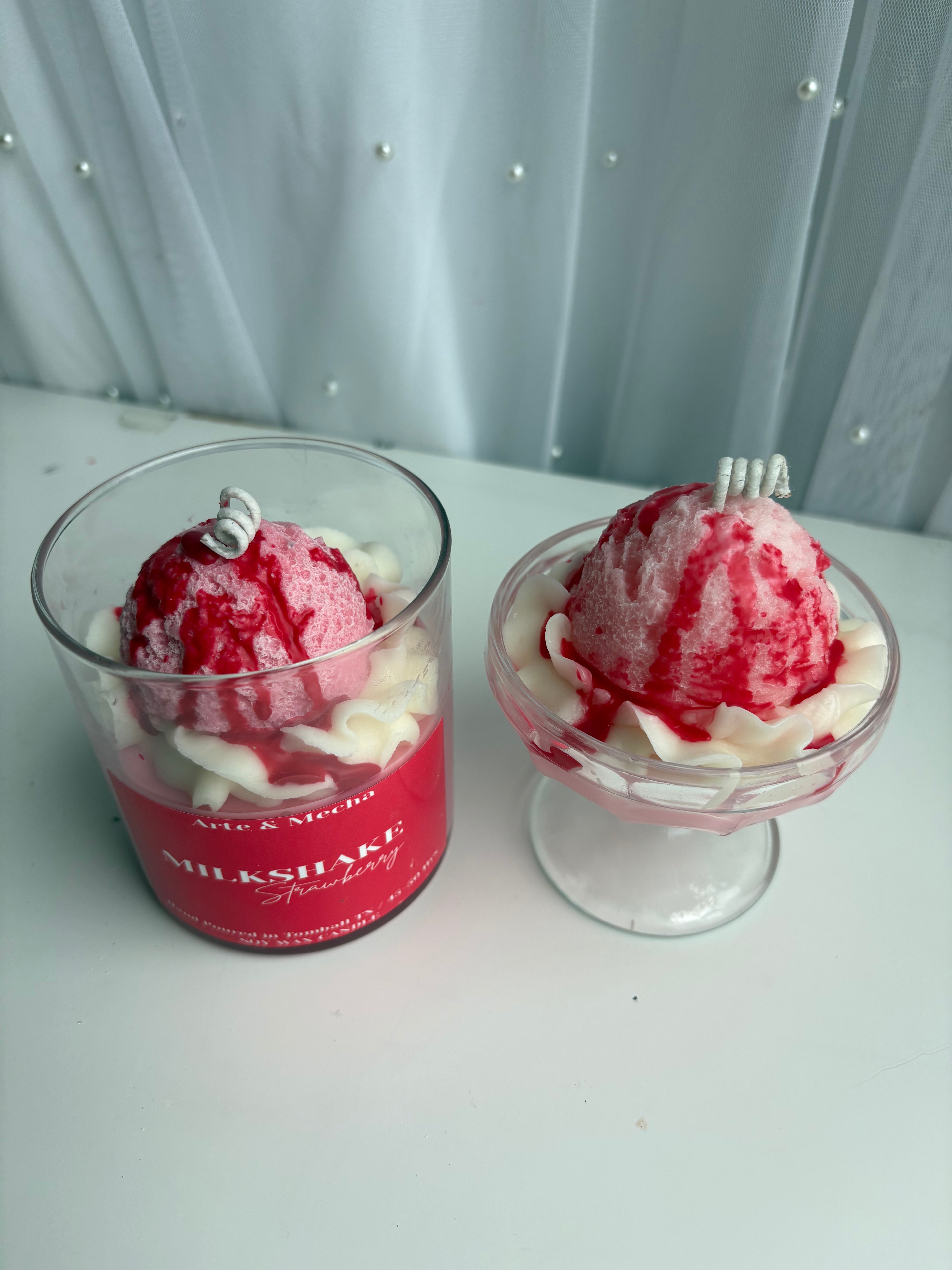 Milkshake Strawberry Candle