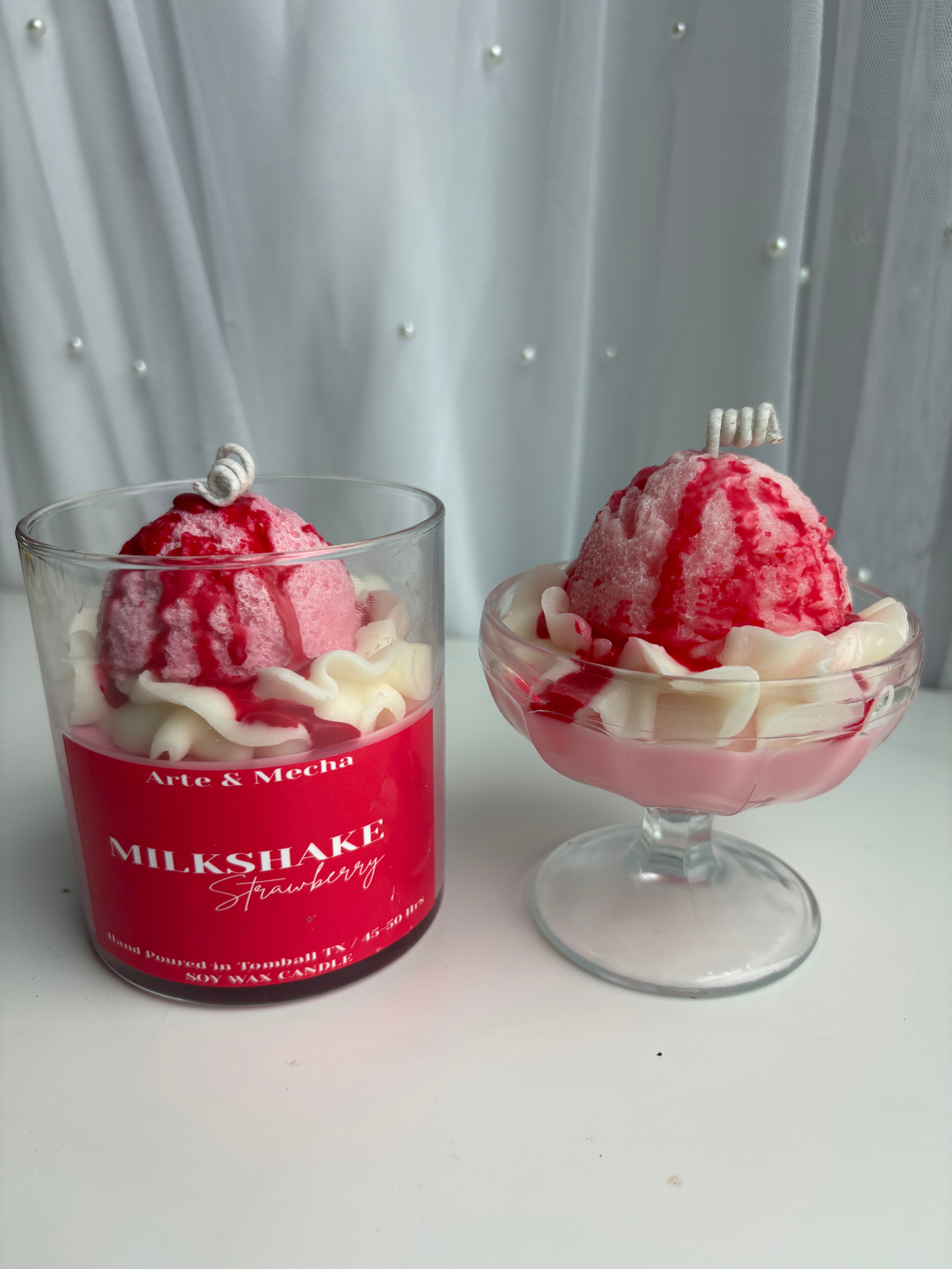 Milkshake Strawberry Candle
