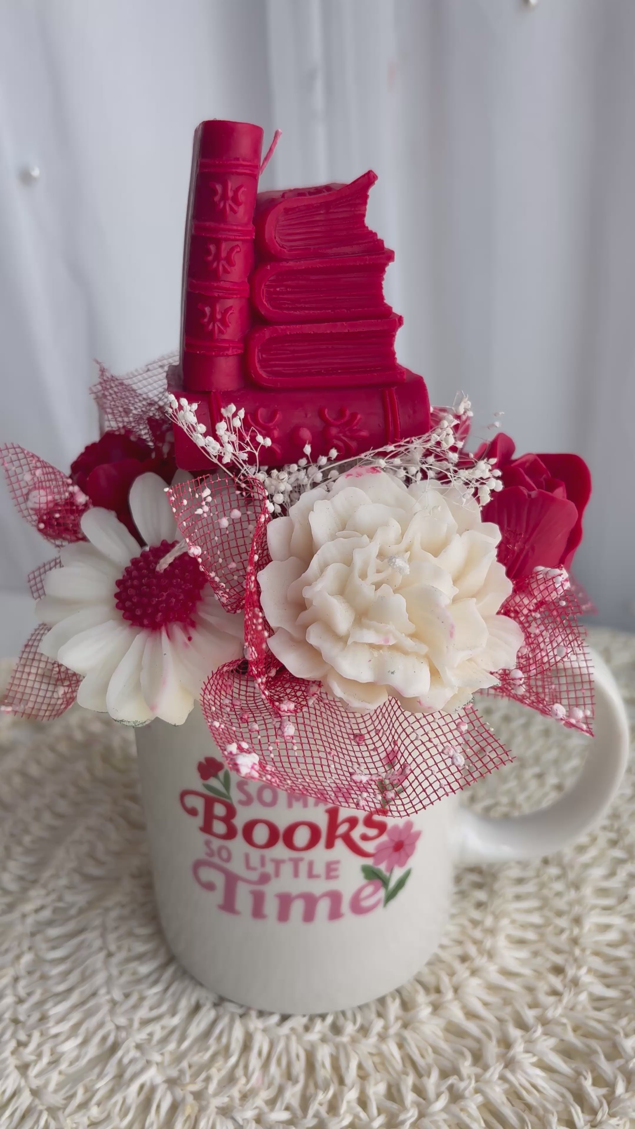 Book Lover Floral Ceramic Cup Candle