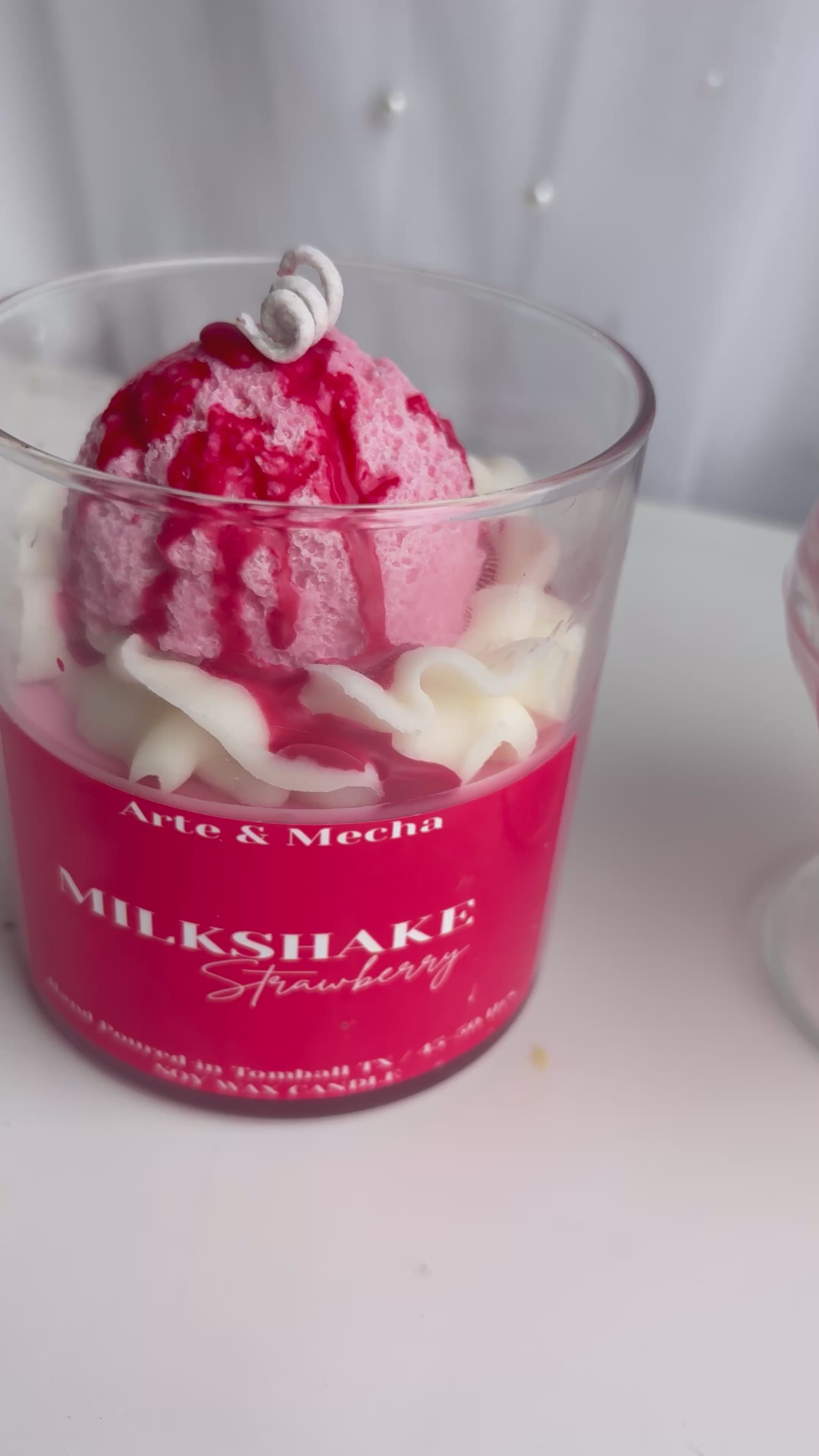 Milkshake Strawberry Candle