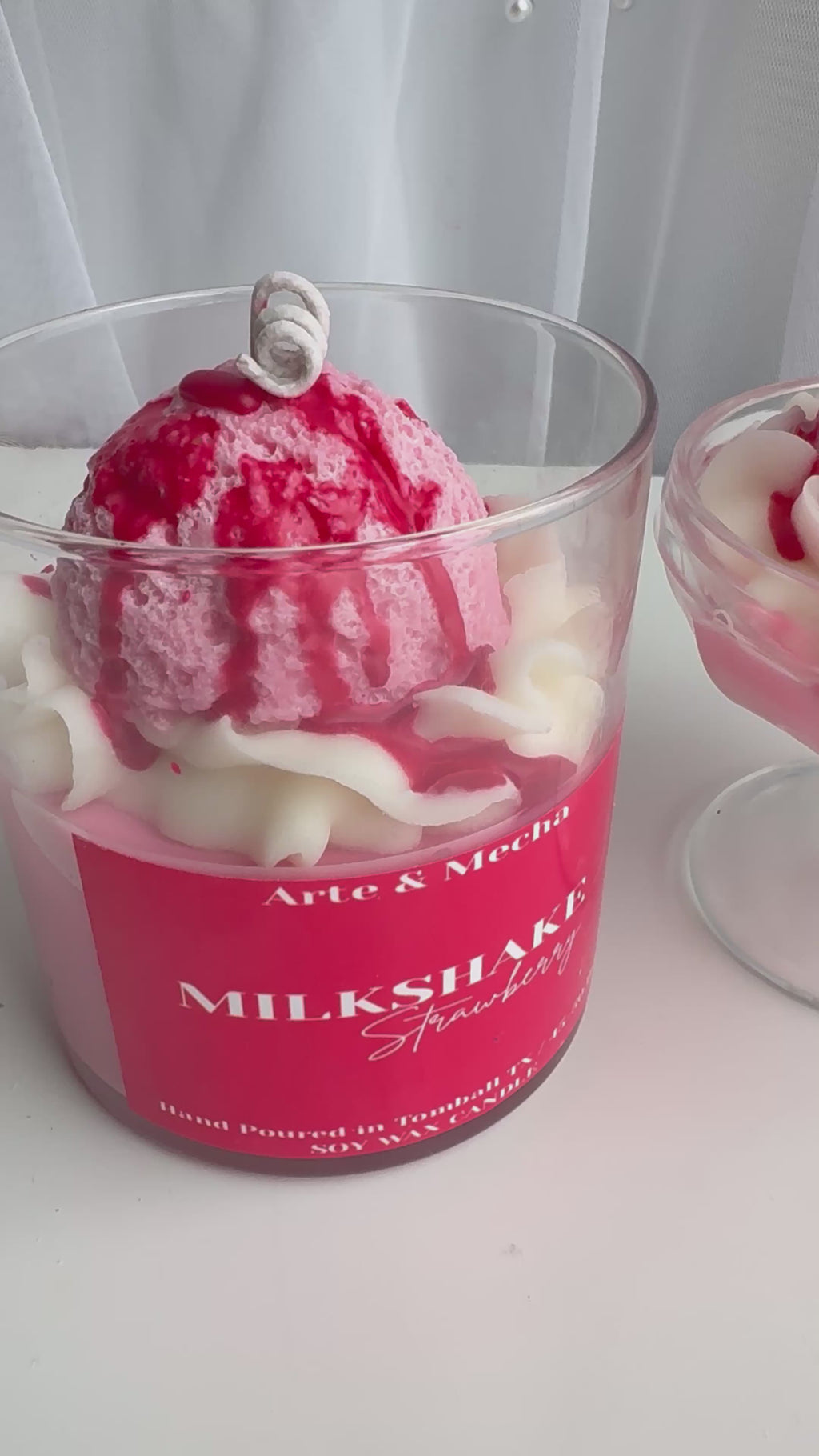 Milkshake Strawberry Candle