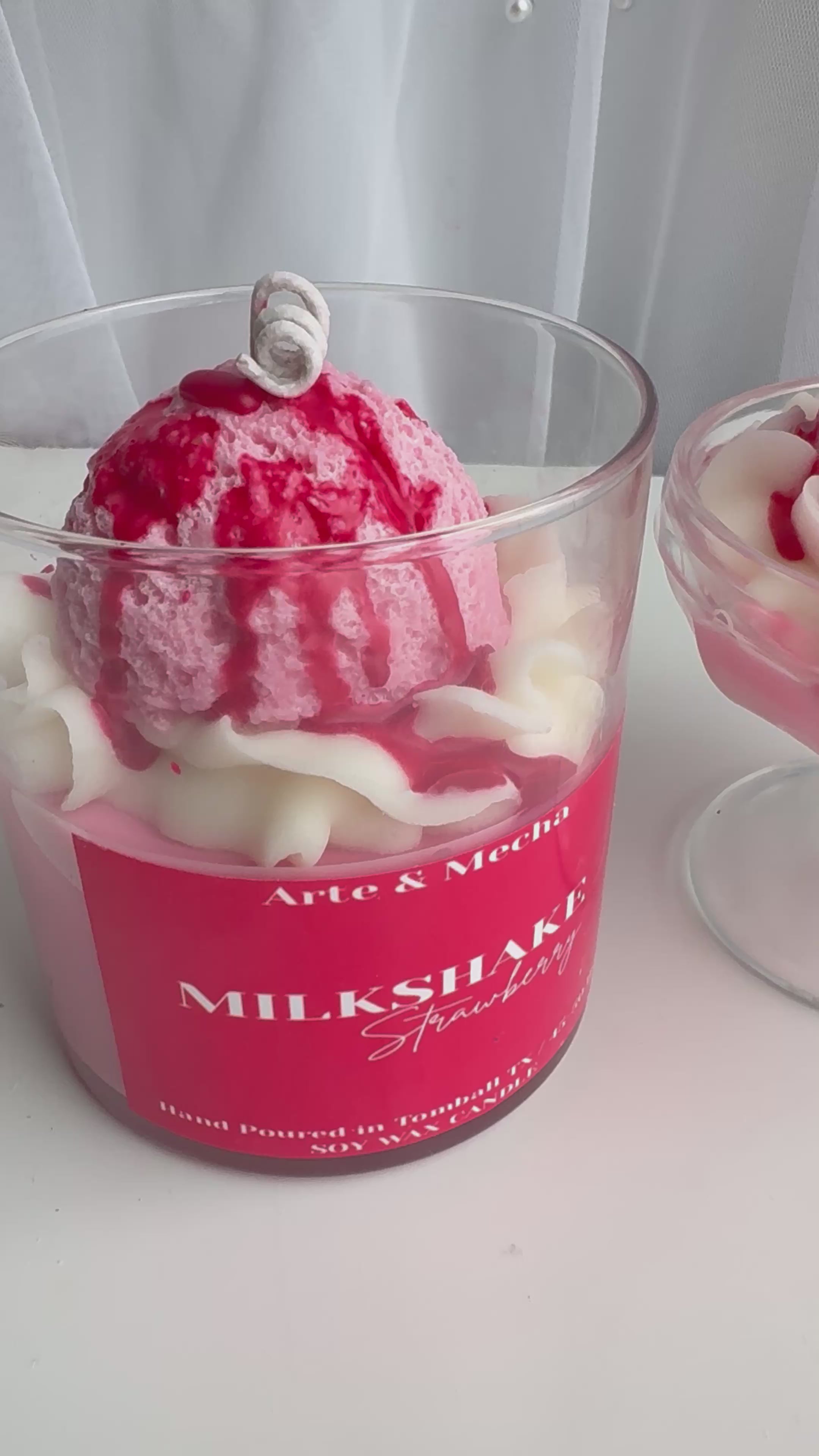 Milkshake Strawberry Candle